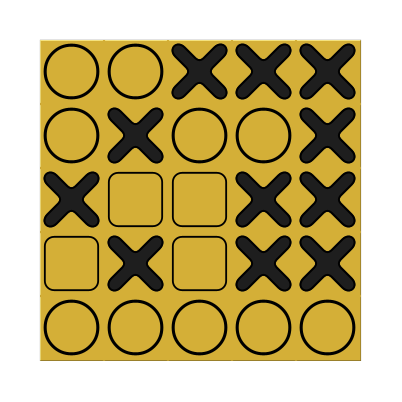 Tic Tac Toe Game on 5x5 Grid 