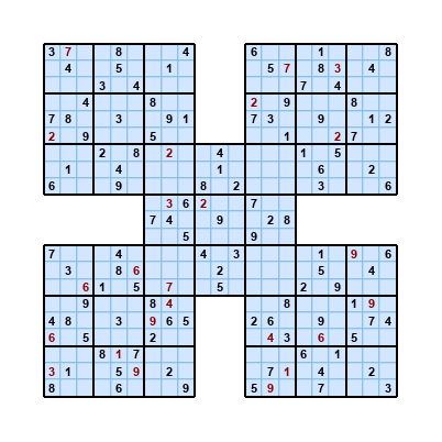 Sudoku - Killer Samurai Sudoku