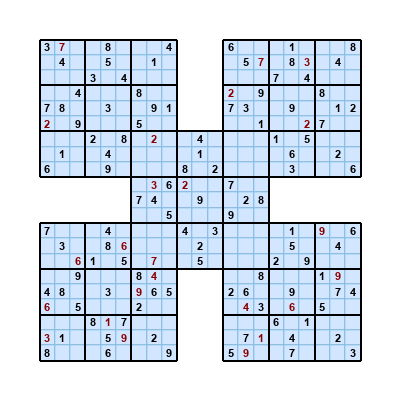 Killer Samurai Sudoku